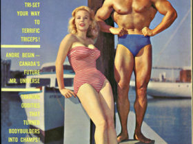 MUSCLE BUILDER- Dick Dubois Betty Weider- February 1962-bodybuilding.... muscle....fitness...vintage...historic...famous magazine cover...golden age